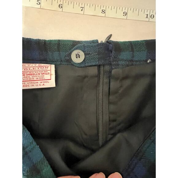 Vintage Pendleton Womens 8 Tartan Plaid Skirt Blue Green 100% Virgin Wool Pencil - Picture 4 of 11